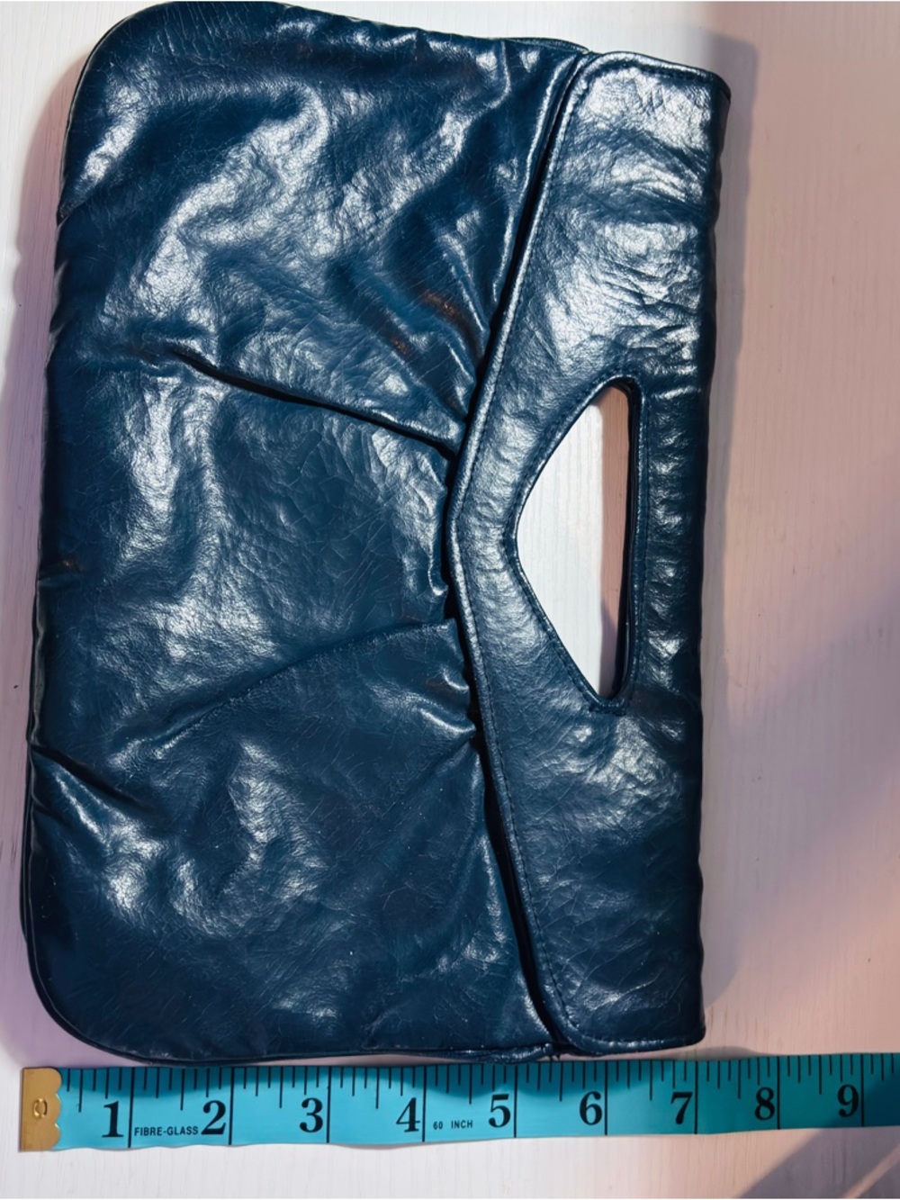 VINTAGE 70s 80s Navy Blue Convertible Clutch Crossbody Bag - Picture 4 of 4